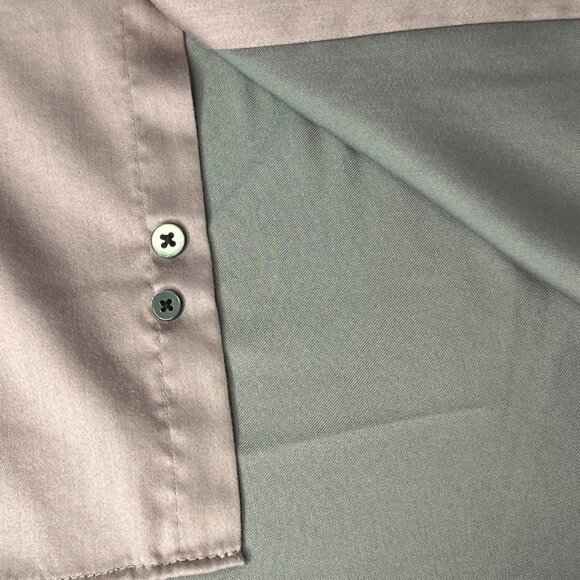 Geoffrey Beene Mens XL 17 1/2 33-35 Wrinkle-Free Sateen Dress Shirt Lavender - Picture 6 of 16